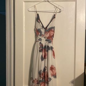 White Flower Maxi Dress